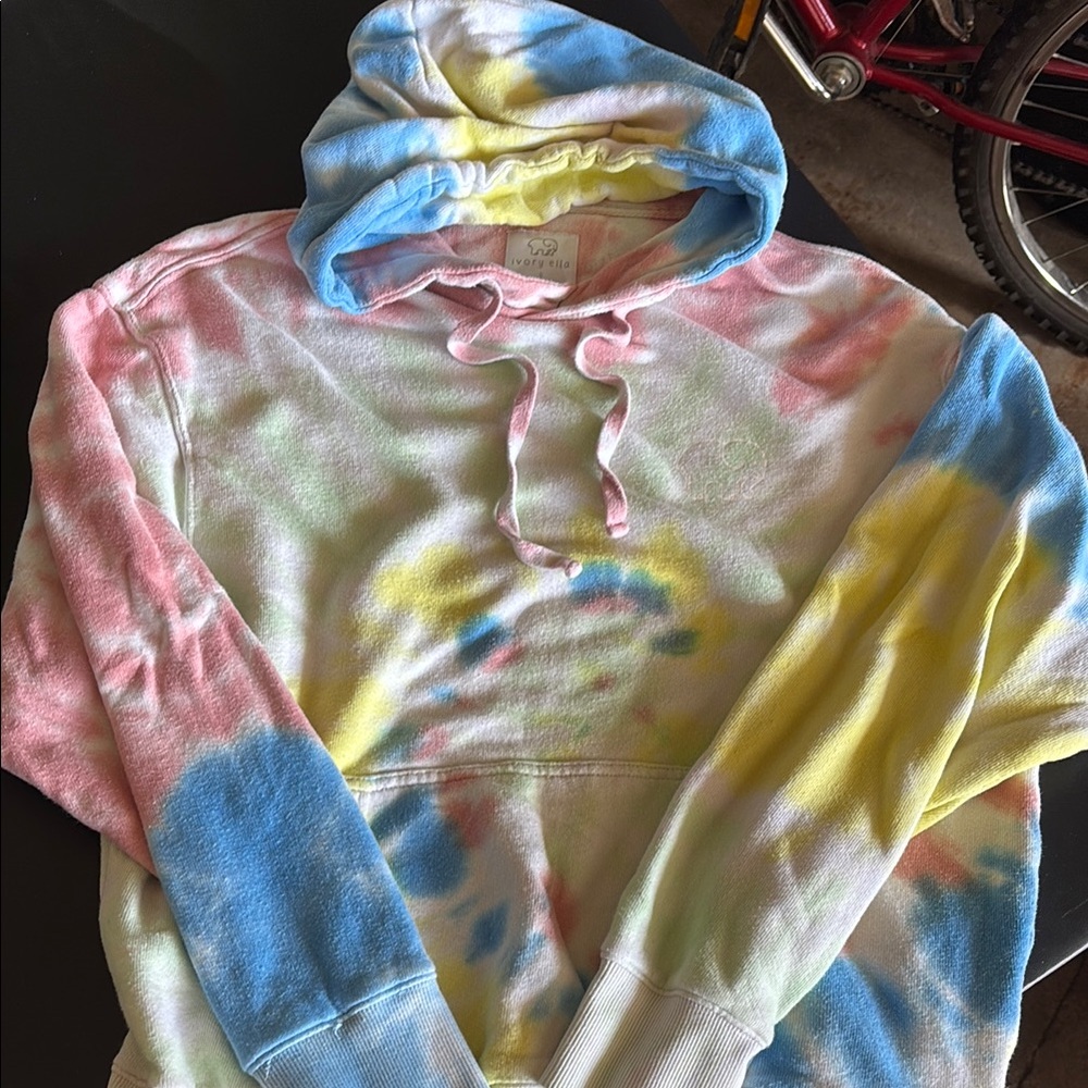 Ivory Ella Tie-Dye Hoodie - Pink, Blue, Yellow